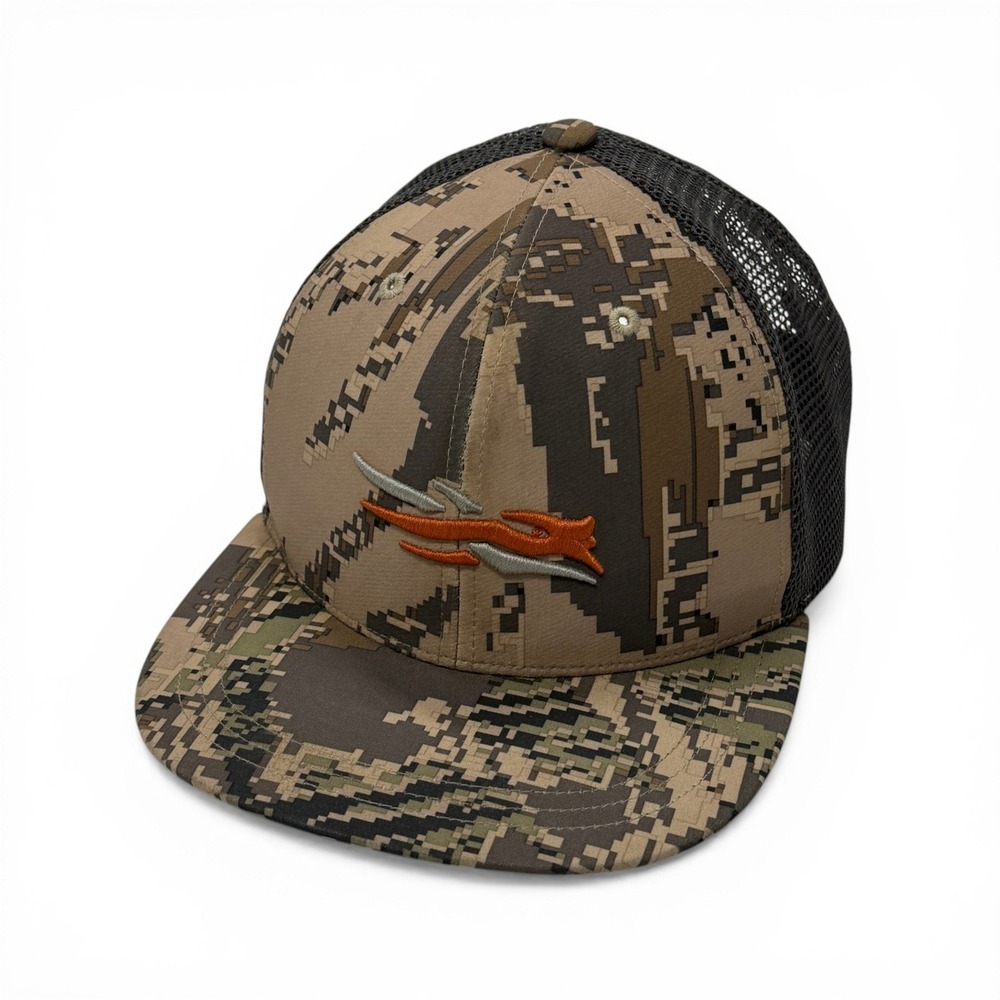Sitka Gear Mens Digital Camo Mesh Back Trucker Hat Snapback Hunting Cap Brown - Picture 3 of 12